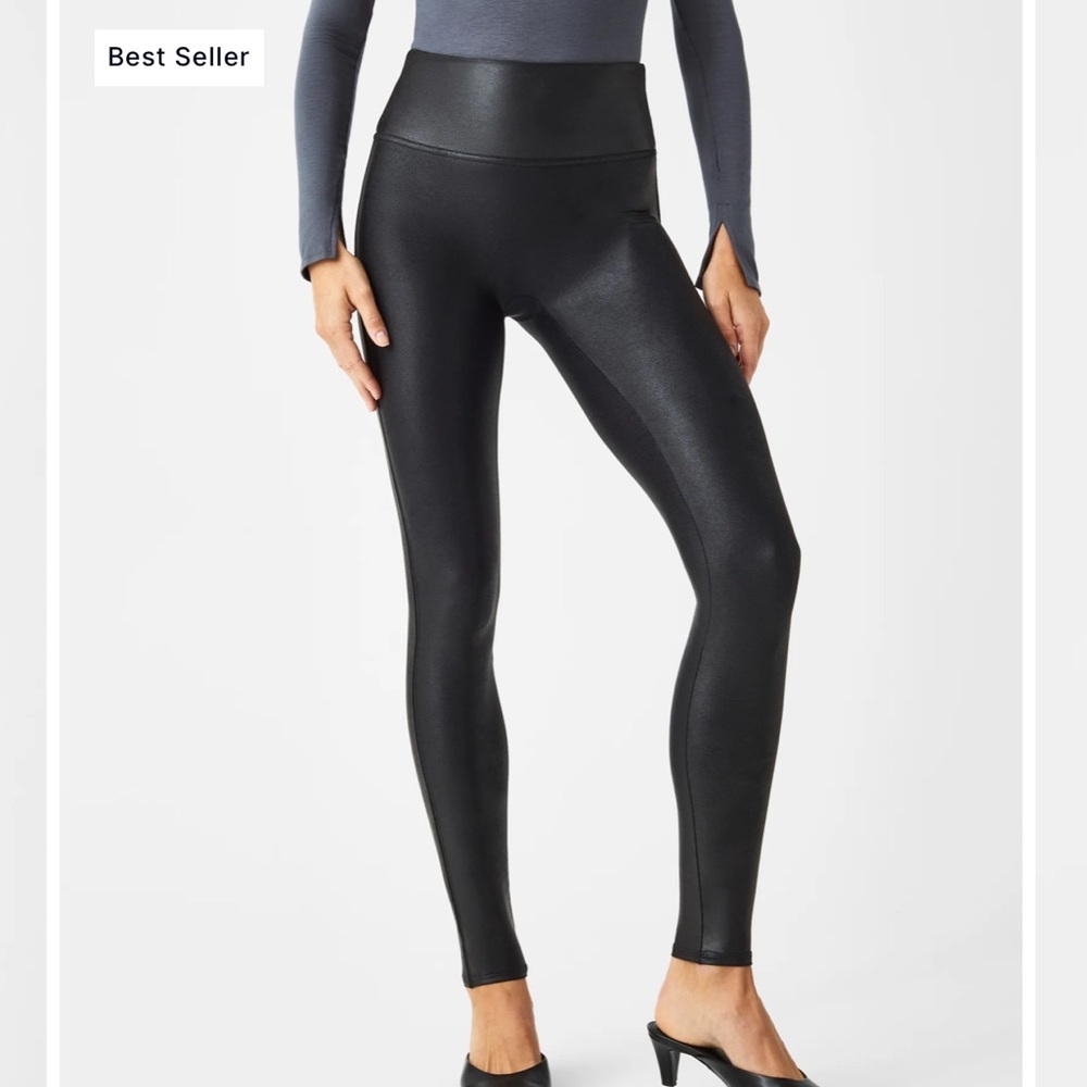Spanx Faux Leather Leggings size XS black - Picture 6 of 9